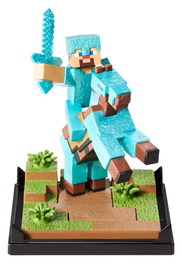 Minecraft Figurine Diorama Diamond Armor Steve et Cheval 18 cm