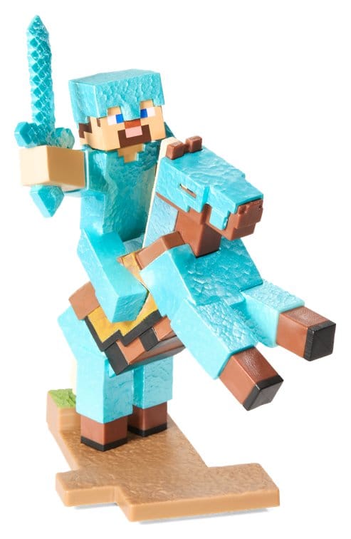 Minecraft Figurine Diorama Diamond Armor Steve et Cheval 18 cm