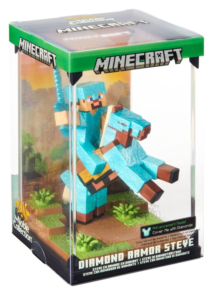 Minecraft Figurine Diorama Diamond Armor Steve et Cheval 18 cm