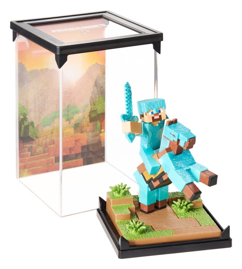 Minecraft Figurine Diorama Diamond Armor Steve et Cheval 18 cm
