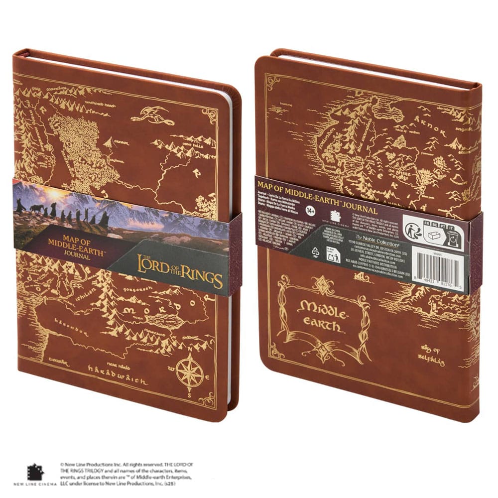 Le Seigneur des anneaux Journal Map of Middle-Earth 240 pages