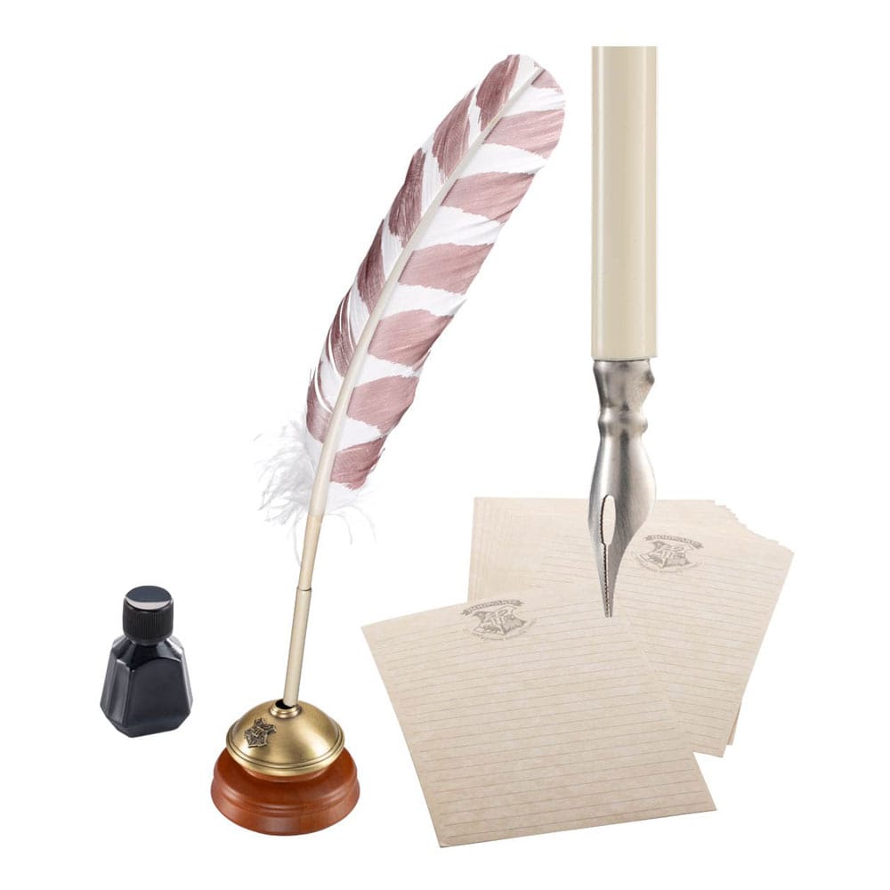 Harry Potter réplique Plume d'écriture Poudlard avec papier à en-tête Poudlard 31 cm