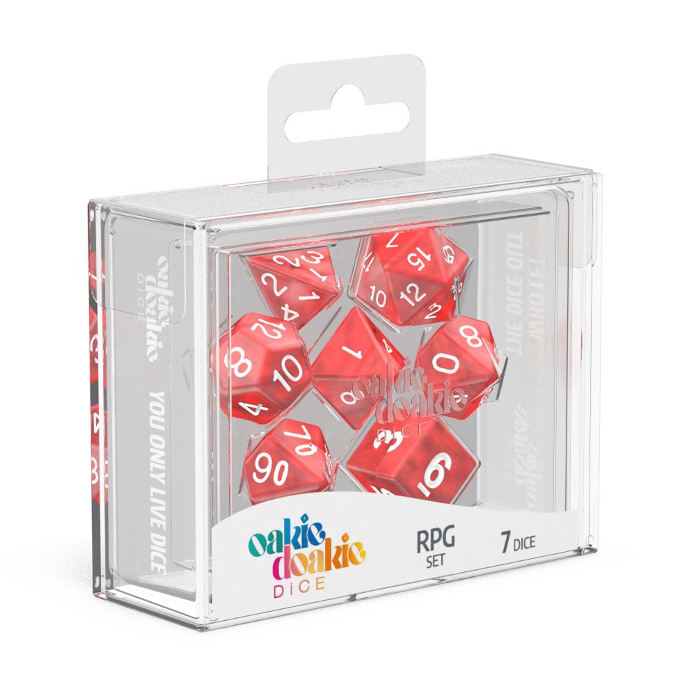 Oakie Doakie Dice dés RPG-Set Marble - Rouge (7)