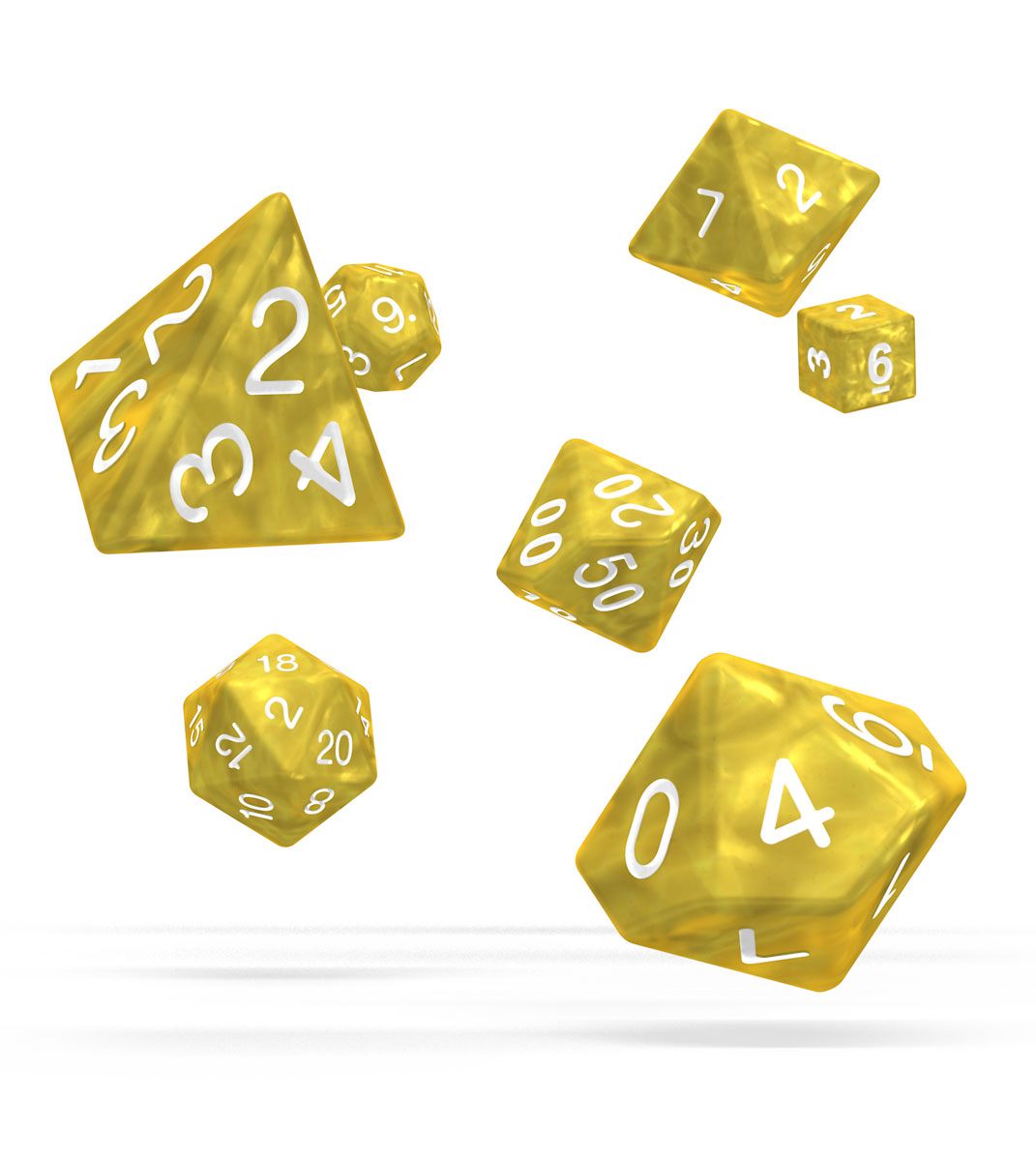 Oakie Doakie Dice dés RPG-Set Marble - Jaune (7)
