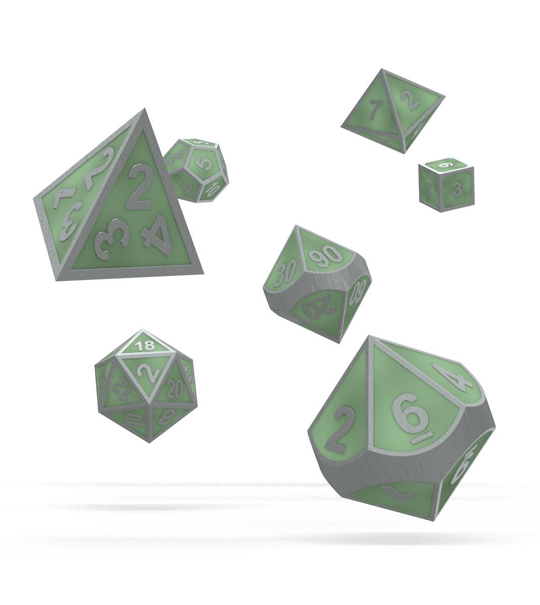 Oakie Doakie Dice dés RPG-Set Metal Glow in the Dark - Druid's Blaze (7)