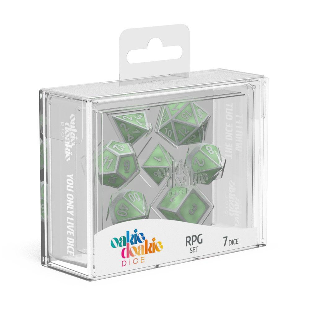 Oakie Doakie Dice dés RPG-Set Metal Glow in the Dark - Druid's Blaze (7)