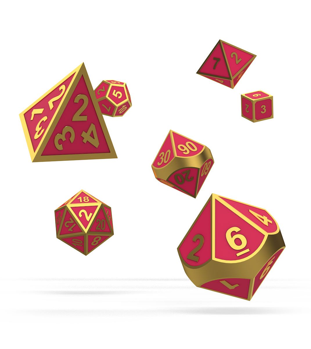 Oakie Doakie Dice dés RPG-Set Metal Glow in the Dark - Golden Princess (7)