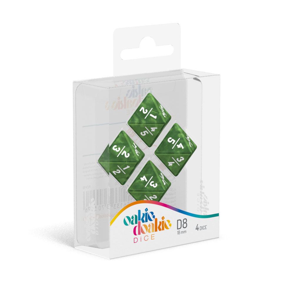 Oakie Doakie Dice dés D8 18 mm Goyf Marble - Vert (4)