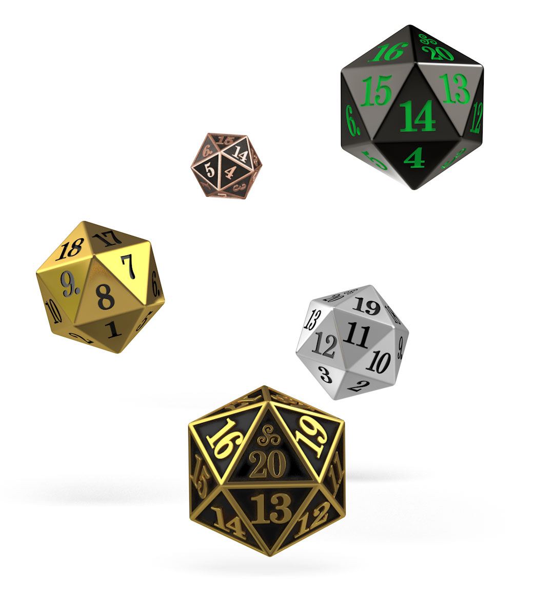 Oakie Doakie Dice set dés Spindown D20 Metal (5)