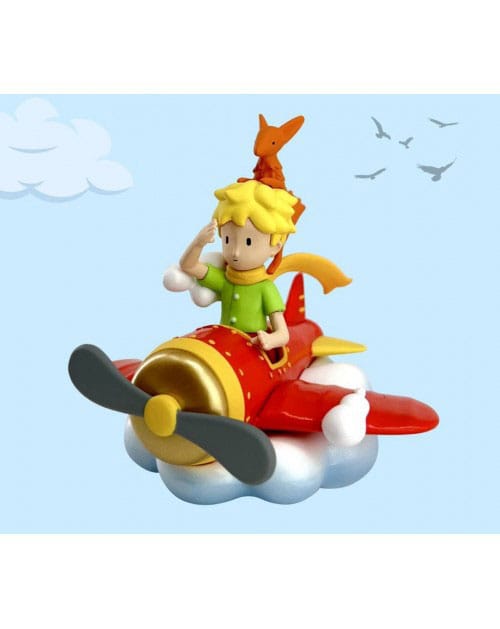 Le Petit Prince figurine Le Petit Prince et le renard en avion 7 cm