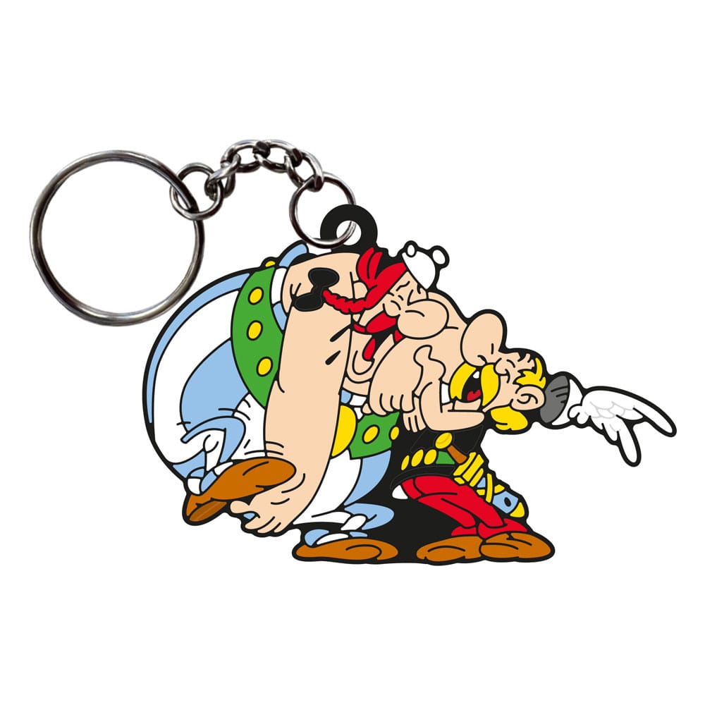 Plastoy - Astérix - Porte-clés en gomme Astérix et Obélix, la rigolade