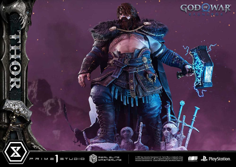 God of War: Ragnarök statuette Real Elite Masterline Series 1/3 Thor 105 cm