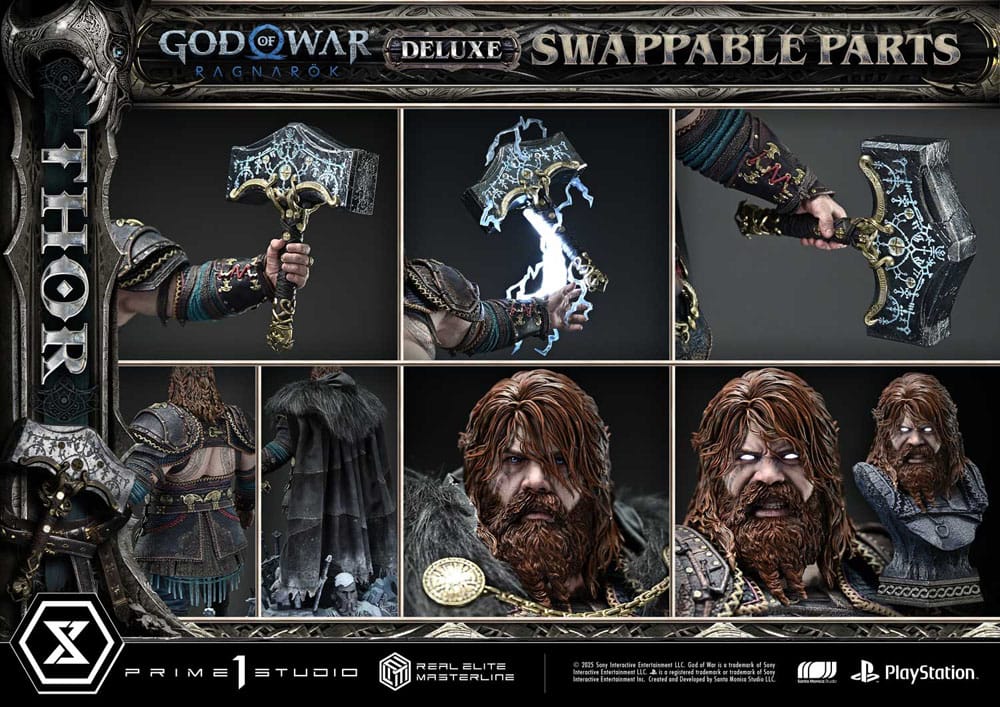 God of War: Ragnarök statuette Real Elite Masterline Series 1/3 Thor Deluxe Version 105 cm