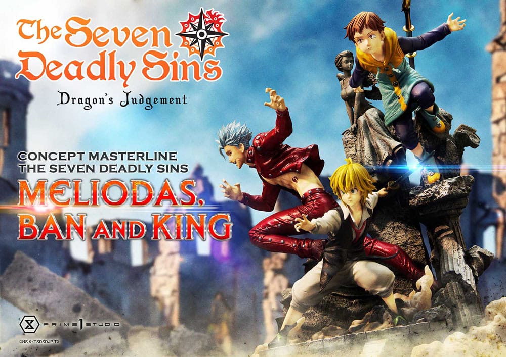 Seven Deadly Sins Concept Masterline Series statuette Meliodas, Ban and King 55 cm