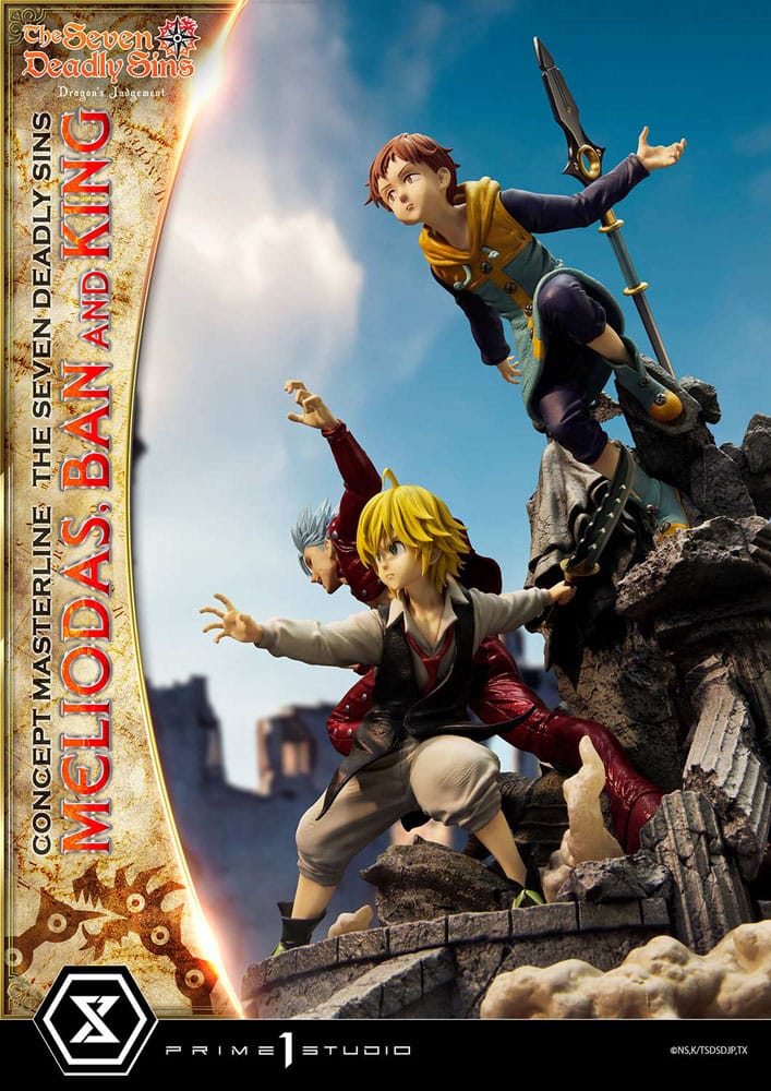 Seven Deadly Sins Concept Masterline Series statuette Meliodas, Ban and King 55 cm