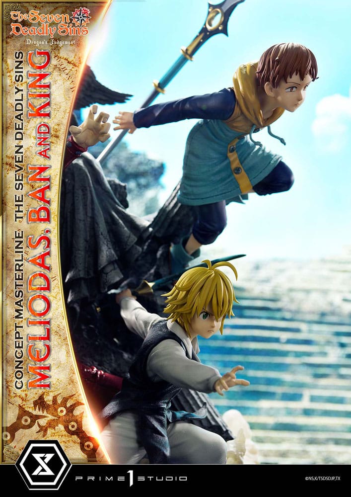 Seven Deadly Sins Concept Masterline Series statuette Meliodas, Ban and King 55 cm