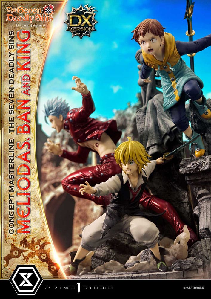 Seven Deadly Sins Concept Masterline Series statuette Meliodas, Ban and King Deluxe Version 55 cm