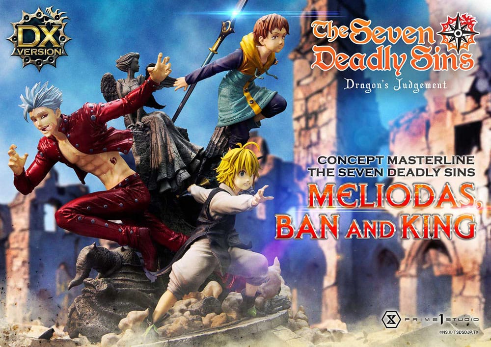 Seven Deadly Sins Concept Masterline Series statuette Meliodas, Ban and King Deluxe Version 55 cm
