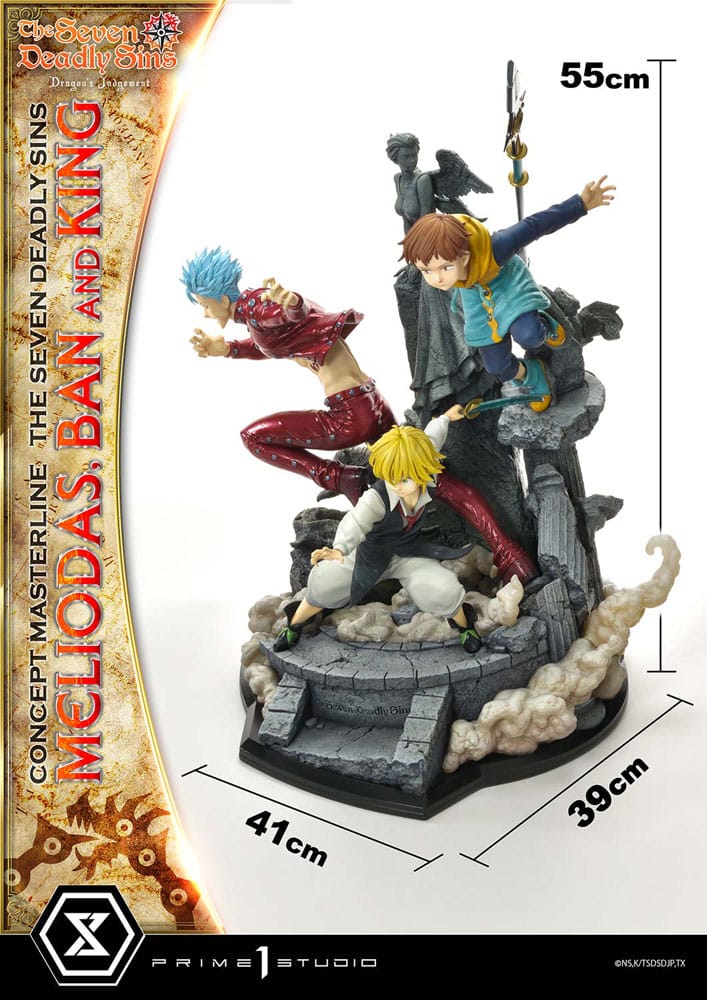Seven Deadly Sins Concept Masterline Series statuette Meliodas, Ban and King Deluxe Version 55 cm