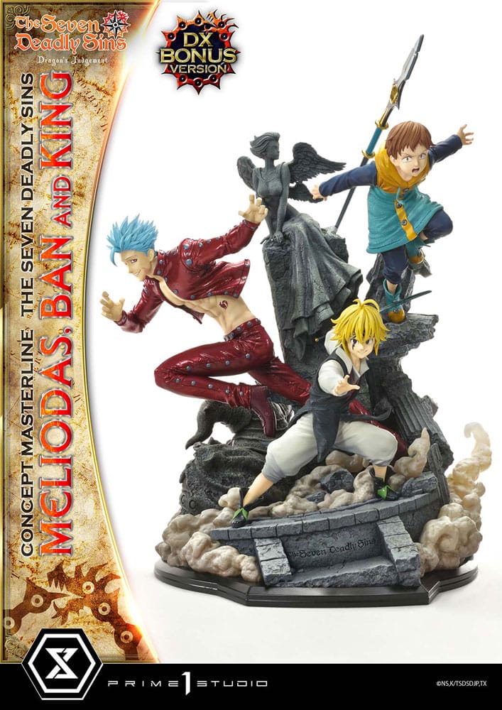 Seven Deadly Sins Concept Masterline Series statuette Meliodas, Ban and King Deluxe Bonus Version 55 cm