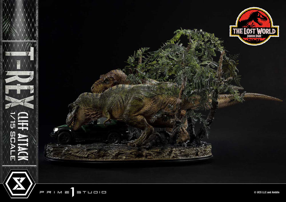 Jurassic World: The Lost World statuette 1/15 T-Rex Cliff Attack Bonus Version 53 cm