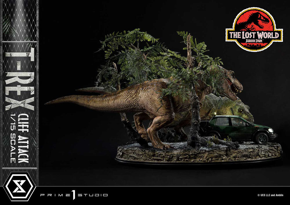 Jurassic World: The Lost World statuette 1/15 T-Rex Cliff Attack Bonus Version 53 cm