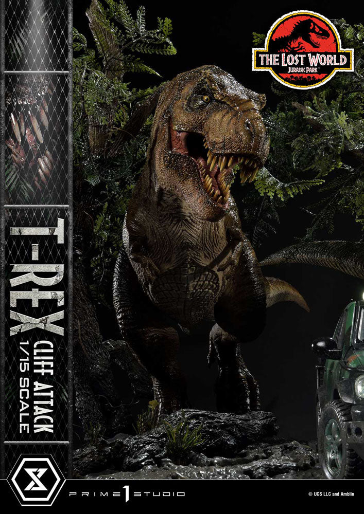 Jurassic World: The Lost World statuette 1/15 T-Rex Cliff Attack Bonus Version 53 cm