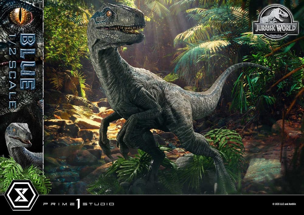 Jurassic World: Fallen Kingdom (Film) statuette Legacy Museum Collection 1/2 Blue 88 cm