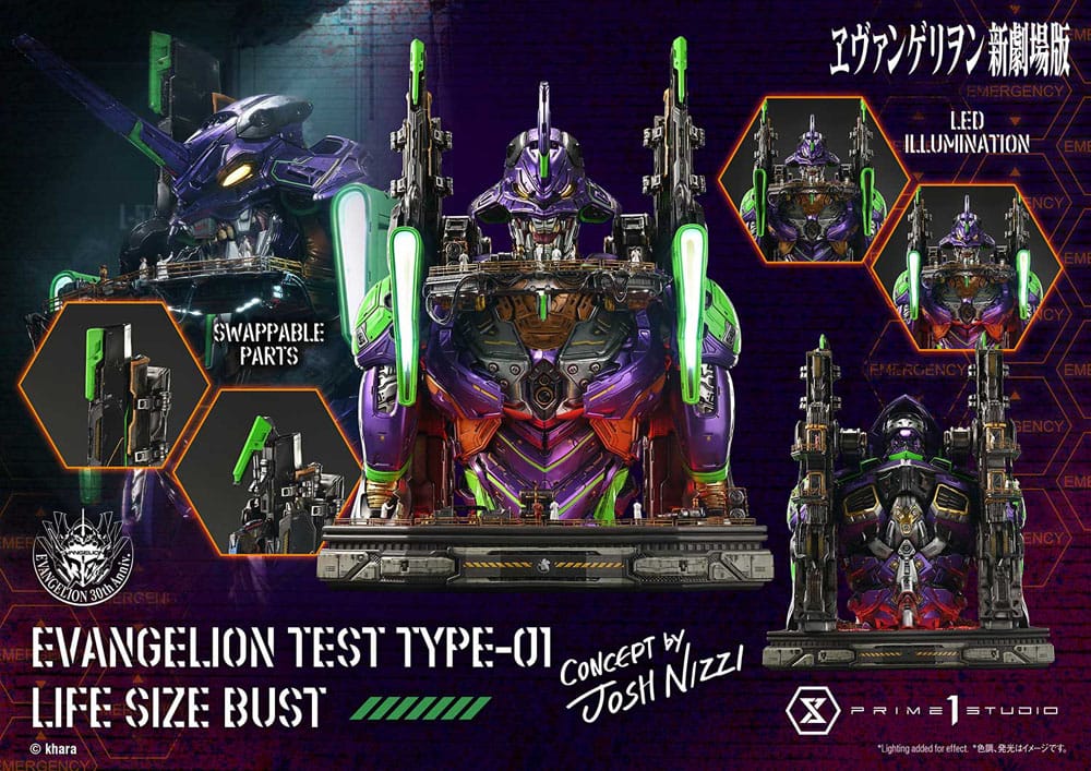 Neon Genesis Evangelion buste 1/1 Test Type-01 (Concept by Josh Nizzi) Bonus Ver. 86 cm