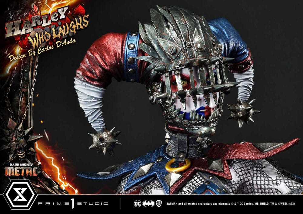 Dark Nights: Metal statuette Museum Masterline Series 1/3 Harley Quinn Who Laughs Concept Design by Caelos D`anda Deluxe Version 78 cm