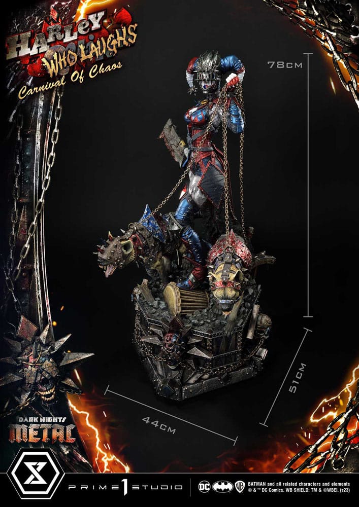 Dark Nights: Metal statuette Museum Masterline Series 1/3 Harley Quinn Who Laughs Concept Design by Caelos D`anda Deluxe Version 78 cm