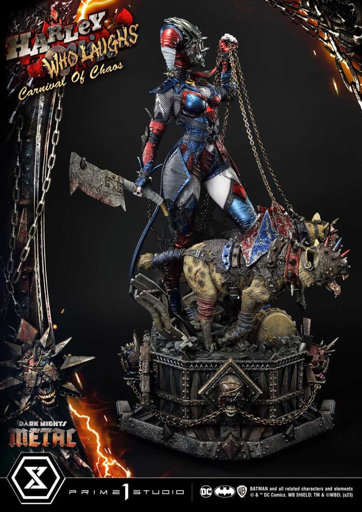 Dark Nights: Metal statuette Museum Masterline Series 1/3 Harley Quinn Who Laughs Concept Design by Caelos D`anda Deluxe Version 78 cm