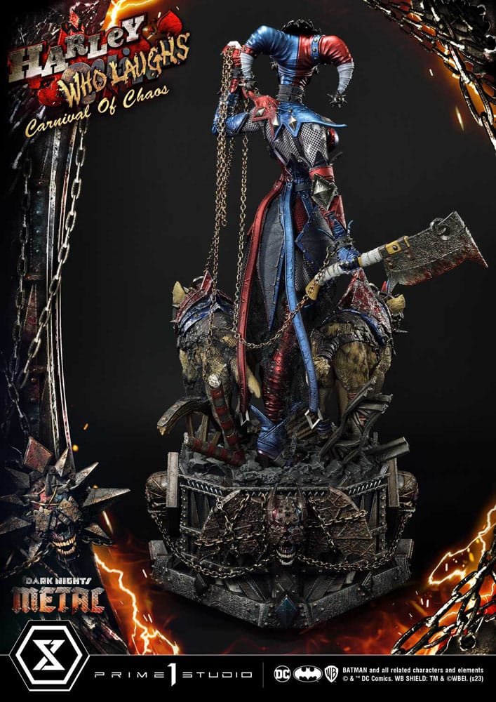 Dark Nights: Metal statuette Museum Masterline Series 1/3 Harley Quinn Who Laughs Concept Design by Caelos D`anda Deluxe Bonus Version 78 cm