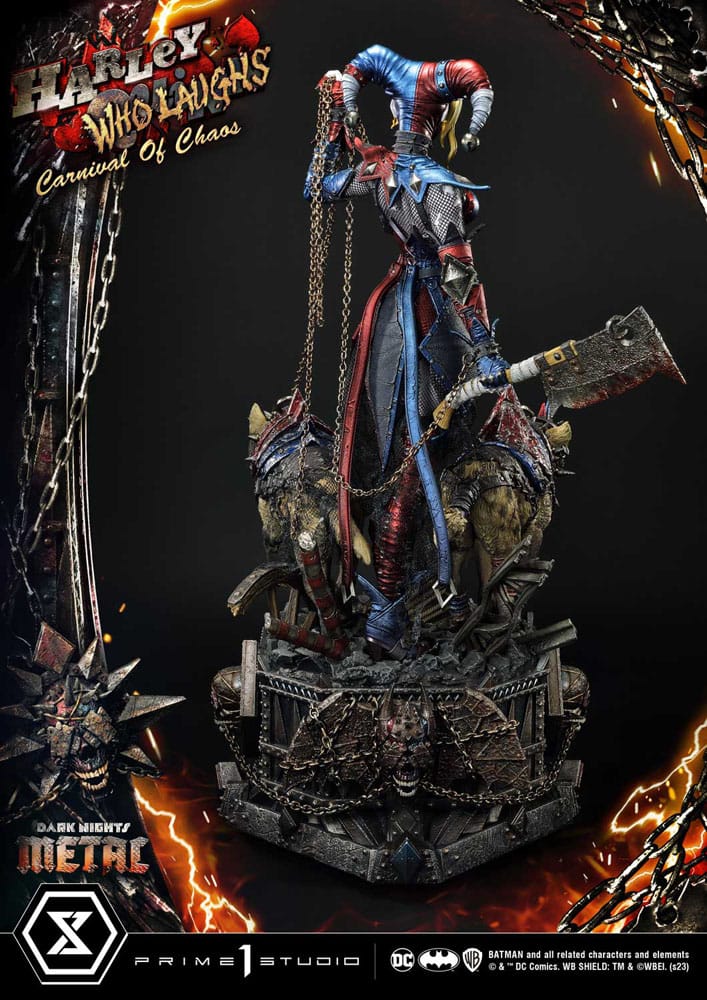 Dark Nights: Metal statuette Museum Masterline Series 1/3 Harley Quinn Who Laughs Concept Design by Caelos D`anda Deluxe Bonus Version 78 cm