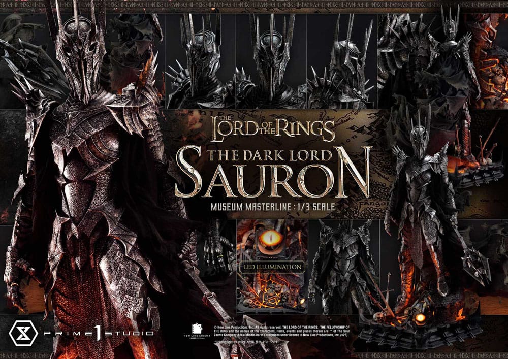 Le Seigneur des Anneaux statuette Museum Masterline Series 1/3 The Dark Lord Sauron Bonus Version 117 cm