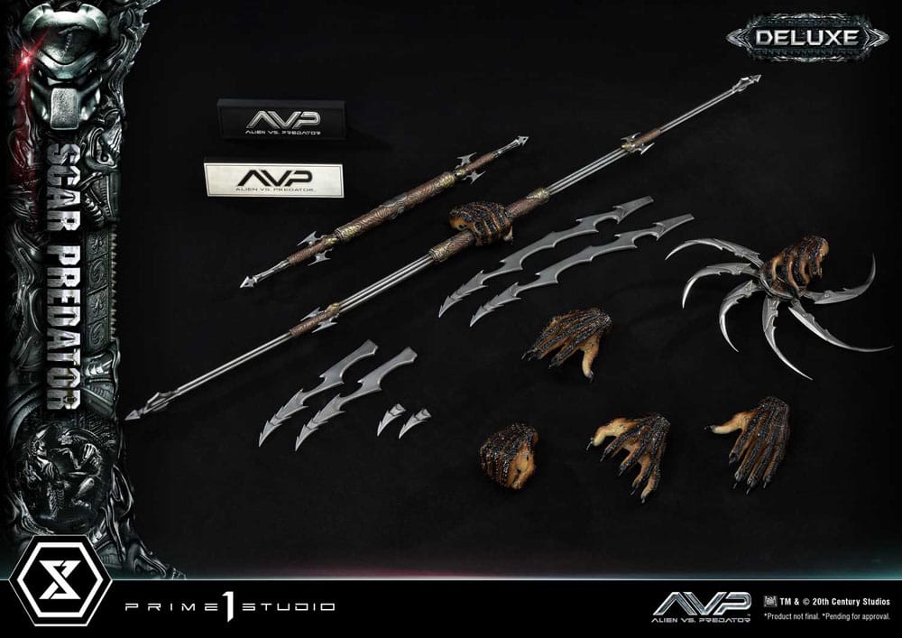The Alien vs. Predator statuette Museum Masterline Series 1/3 Scar Predator Deluxe Bonus Version 93 cm