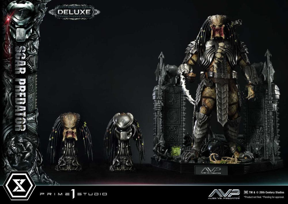 The Alien vs. Predator statuette Museum Masterline Series 1/3 Scar Predator Deluxe Bonus Version 93 cm