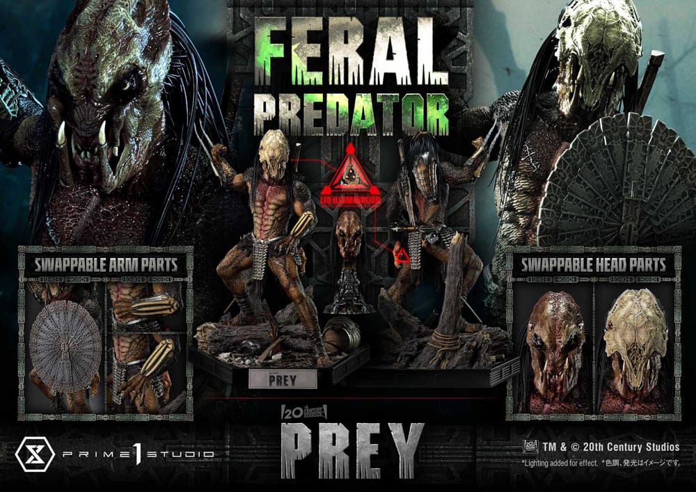 Prey (Movie) statuette Museum Masterline Series 1/3 Feral Predator 89 cm