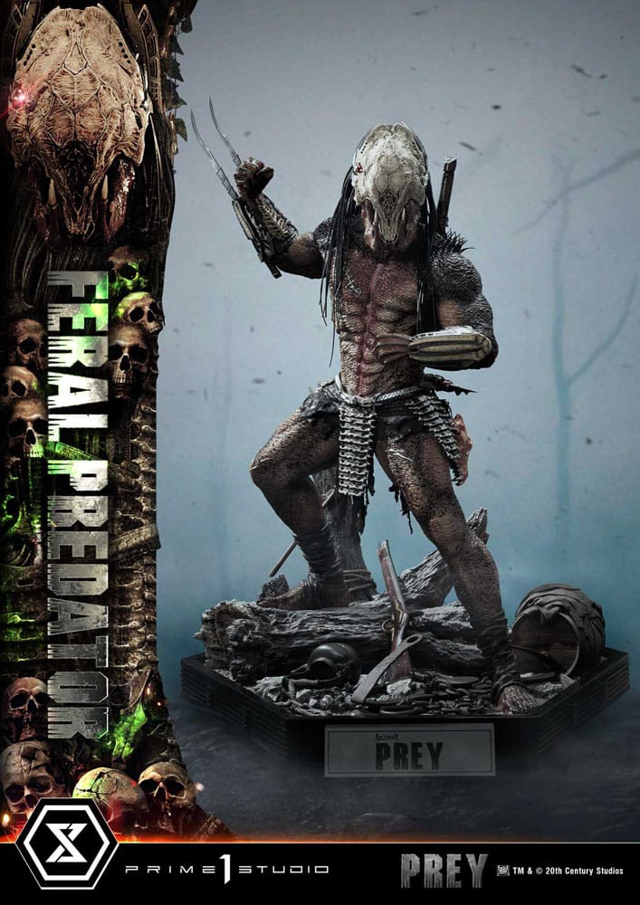 Prey (Movie) statuette Museum Masterline Series 1/3 Feral Predator Deluxe Bonus Version 89 cm