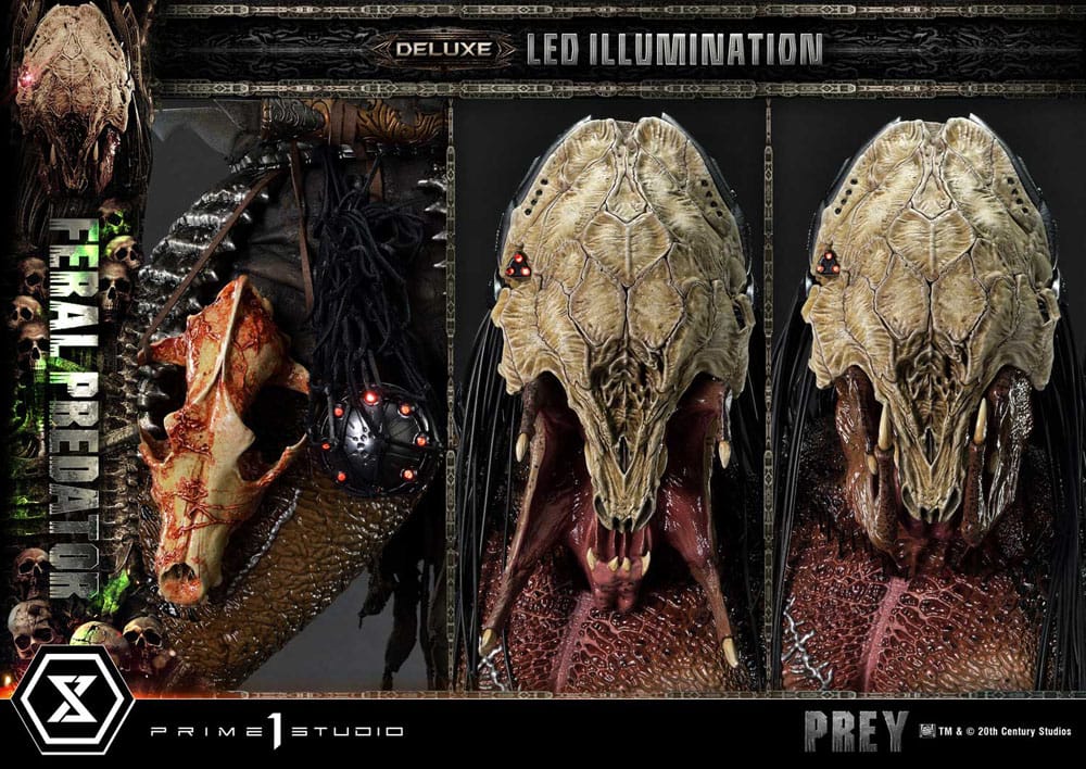 Prey (Movie) statuette Museum Masterline Series 1/3 Feral Predator Deluxe Bonus Version 89 cm