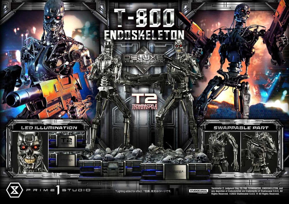 Terminator 2 statuette Museum Masterline Series 1/3 Judgment Day T800 Endoskeleton Deluxe Version 74 cm