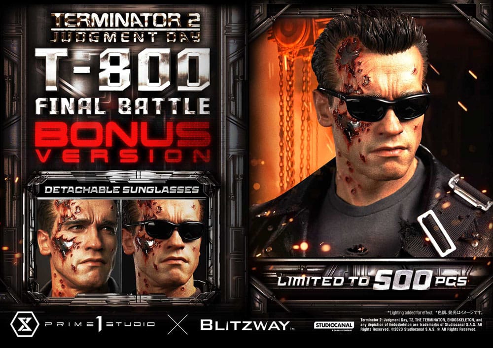 Terminator 2 statuette Museum Masterline Series 1/3 T-800 Final Battle Deluxe Bonus Version 75 cm