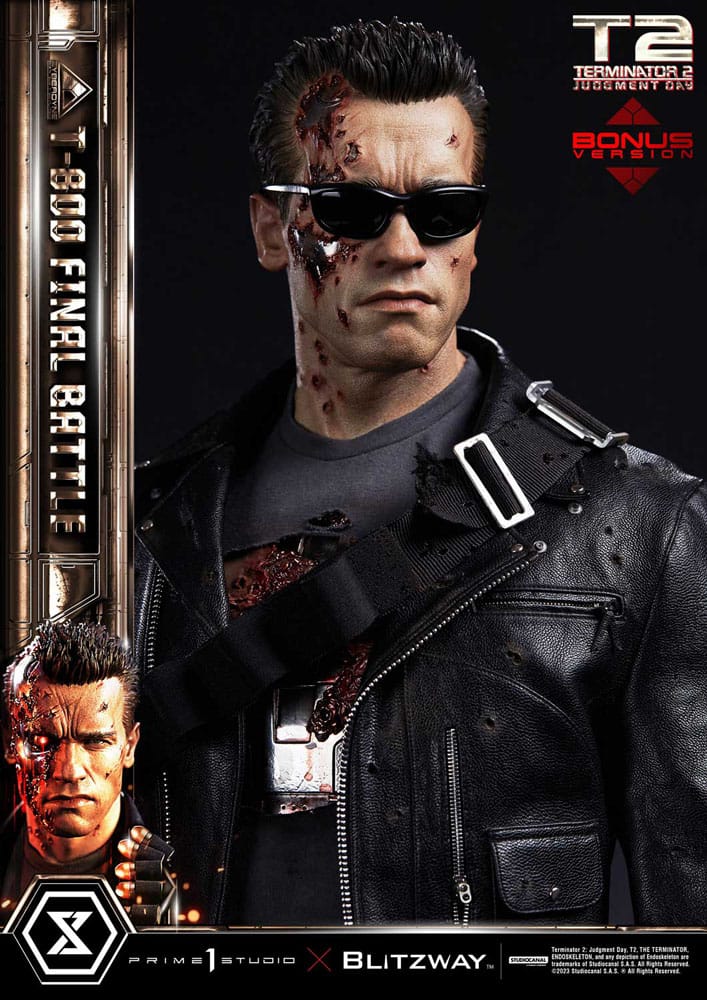 Terminator 2 statuette Museum Masterline Series 1/3 T-800 Final Battle Deluxe Bonus Version 75 cm