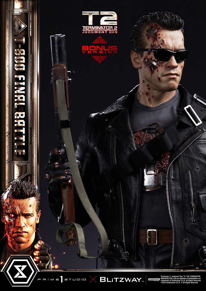 Terminator 2 statuette Museum Masterline Series 1/3 T-800 Final Battle Deluxe Bonus Version 75 cm