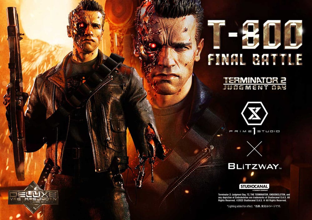 Terminator 2 statuette Museum Masterline Series 1/3 T-800 Final Battle Deluxe Bonus Version 75 cm