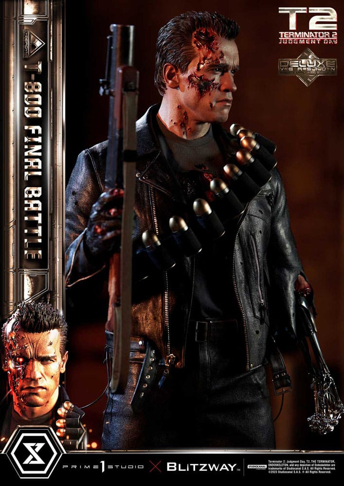 Terminator 2 statuette Museum Masterline Series 1/3 T-800 Final Battle Deluxe Bonus Version 75 cm
