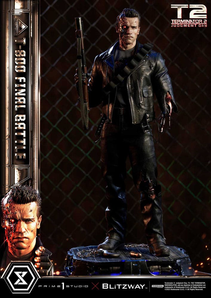 Terminator 2 statuette Museum Masterline Series 1/3 T-800 Final Battle Deluxe Bonus Version 75 cm