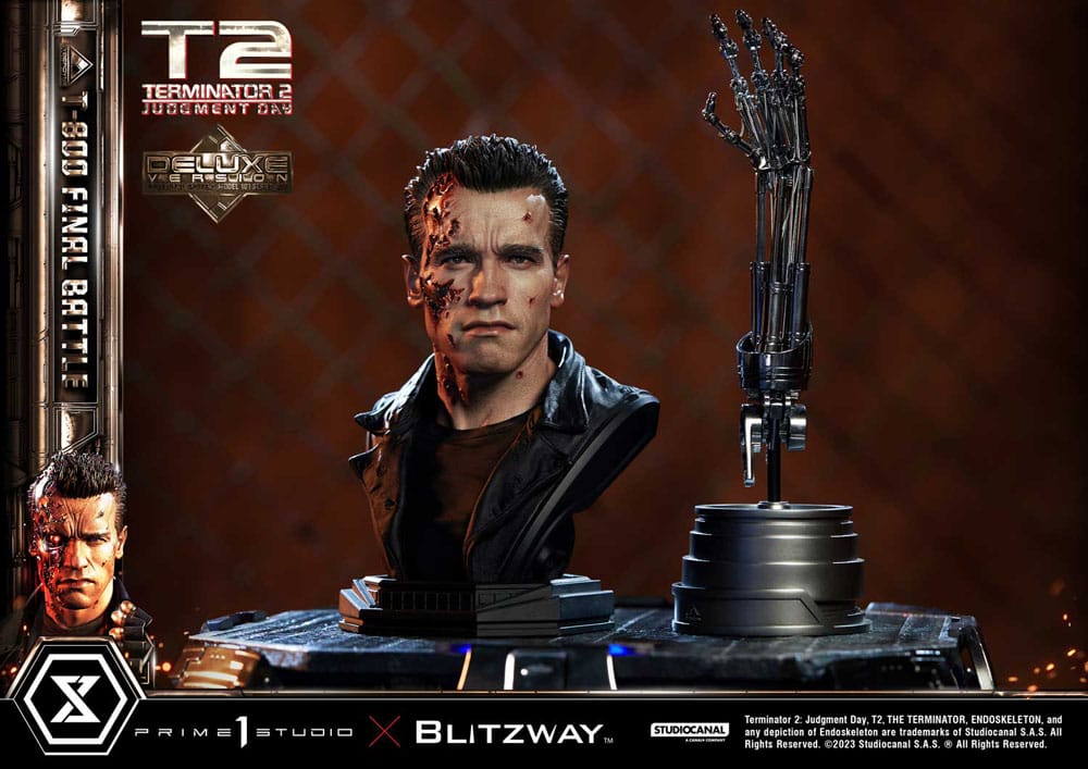 Terminator 2 statuette Museum Masterline Series 1/3 T-800 Final Battle Deluxe Bonus Version 75 cm