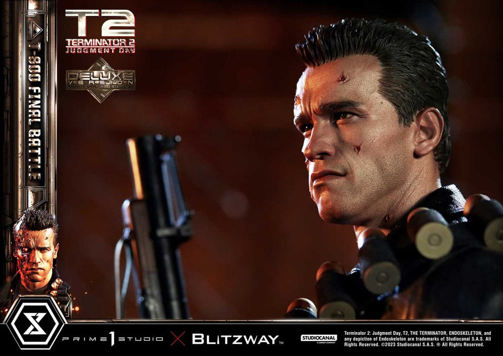 Terminator 2 statuette Museum Masterline Series 1/3 T-800 Final Battle Deluxe Bonus Version 75 cm
