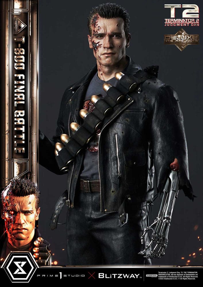 Terminator 2 statuette Museum Masterline Series 1/3 T-800 Final Battle Deluxe Bonus Version 75 cm